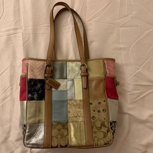 Coach patchwork style tote bag
